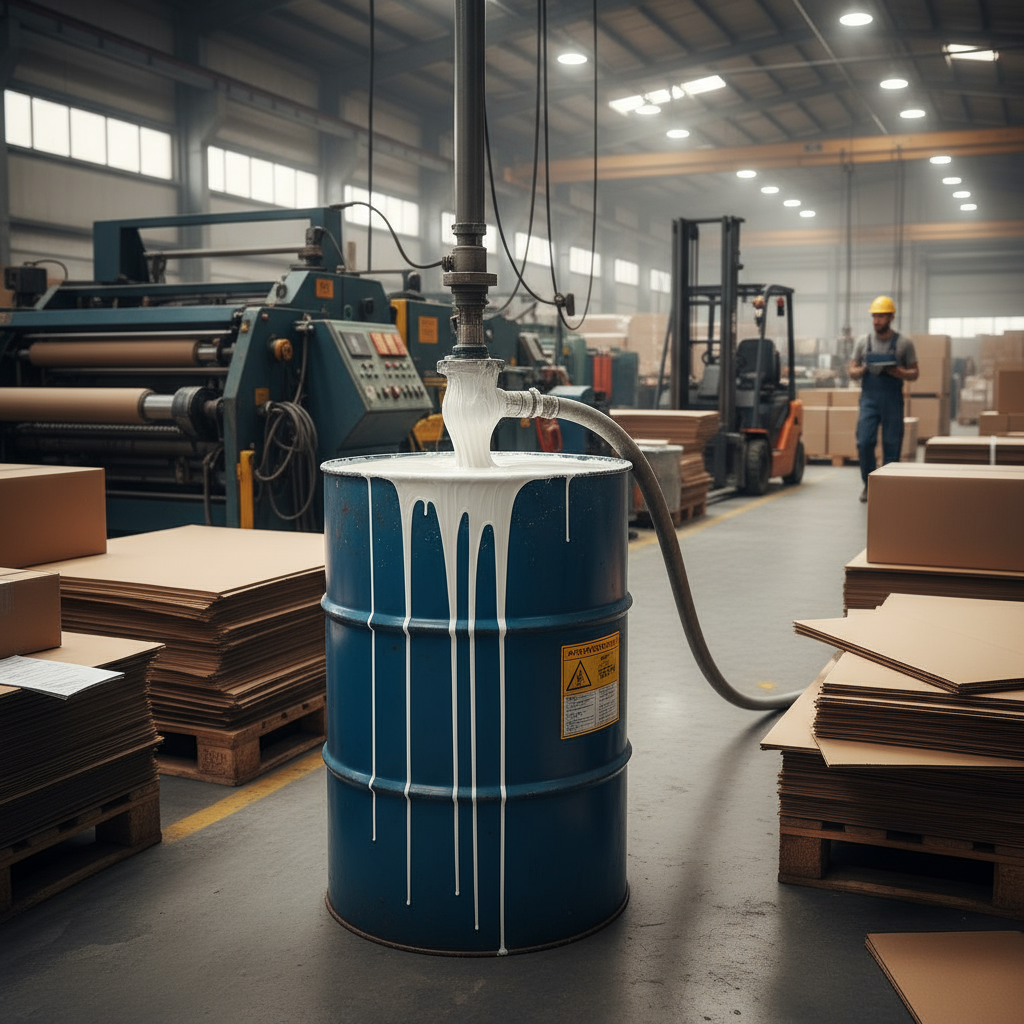 برميل غراء في المصنع